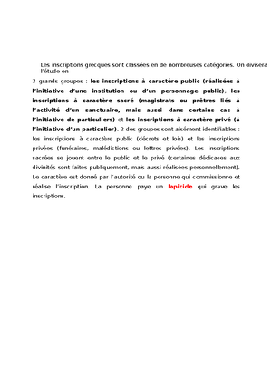 La coupe de Nestor Notes de cours 1 La coupe de Nestor (Pithécusses