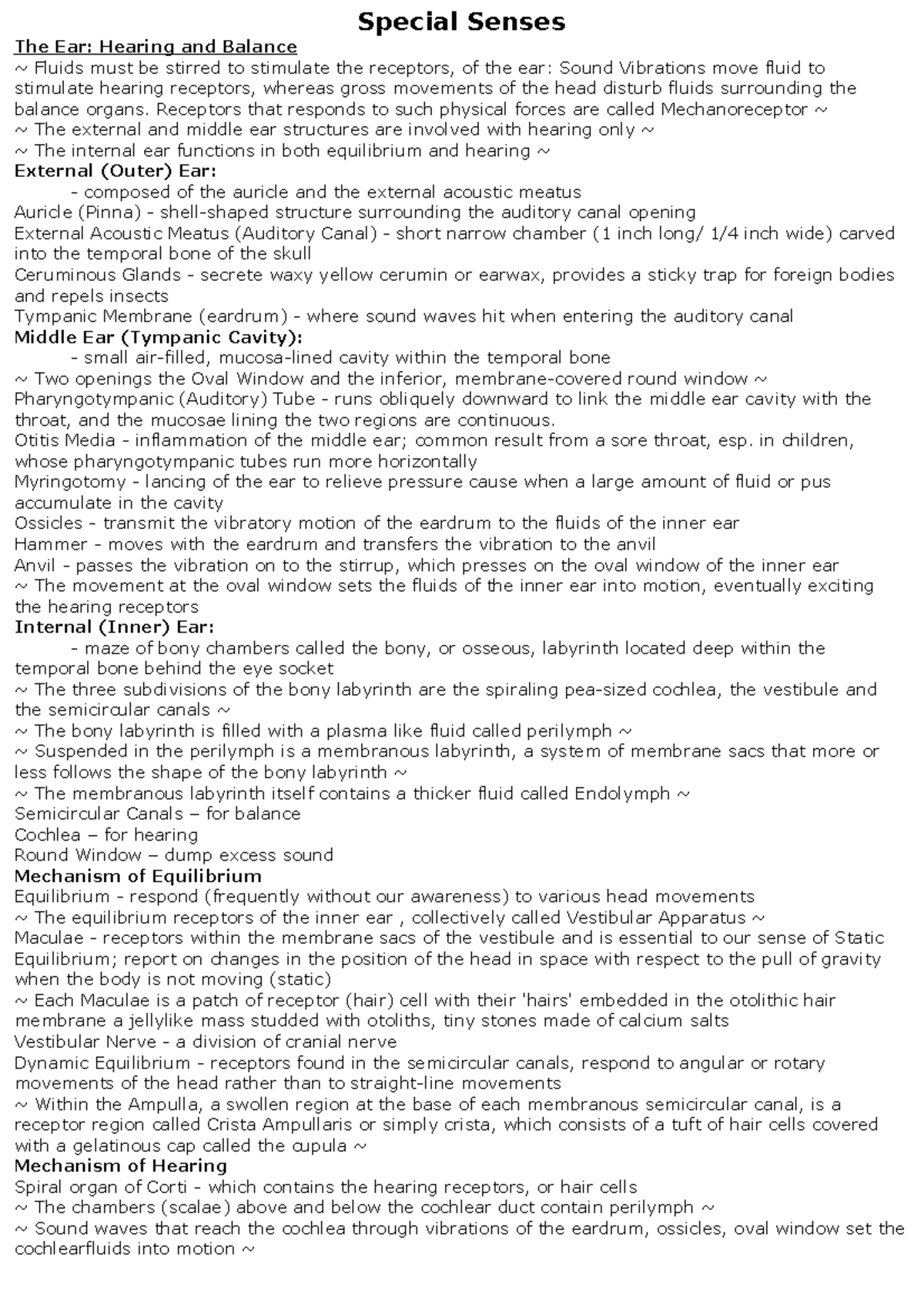 Anatomy Chapter 8.2 Special Senses - Human Anatomy & Physiology with ...