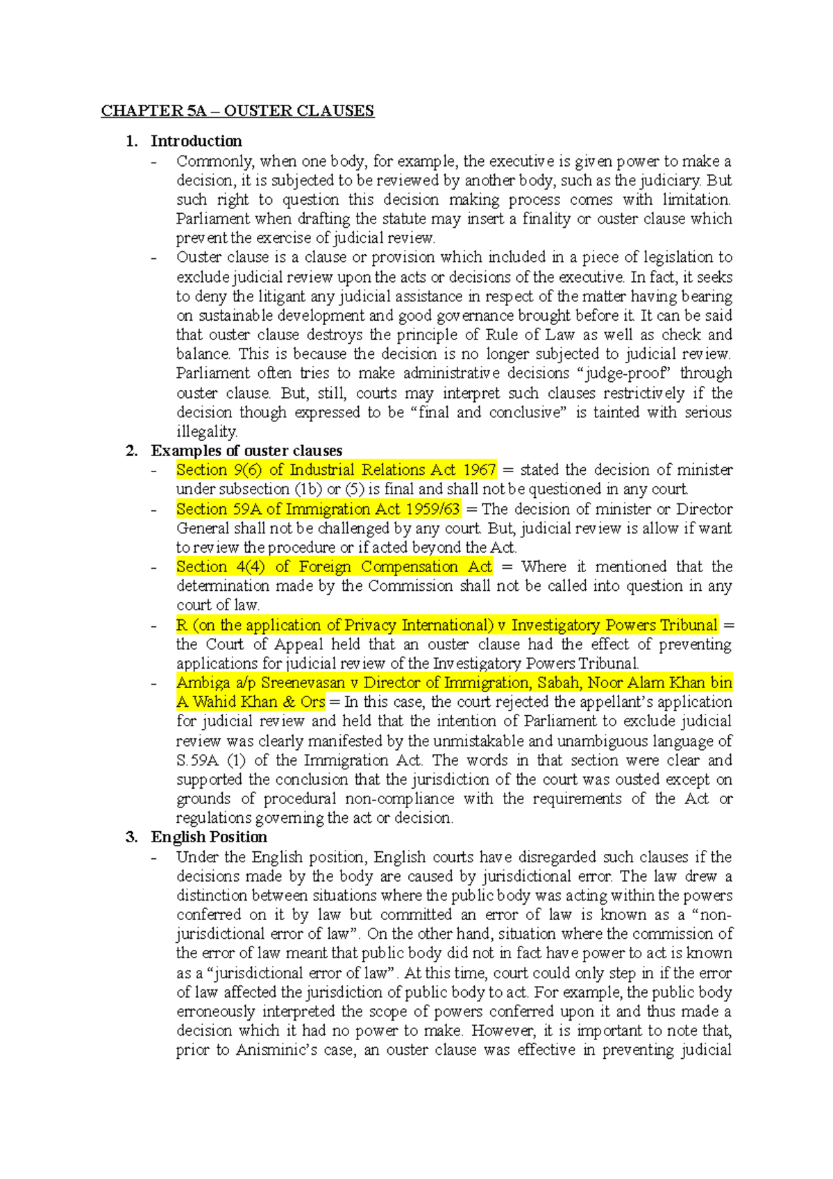 chapter-5a-ouster-clause-chapter-5a-ouster-clauses-introduction