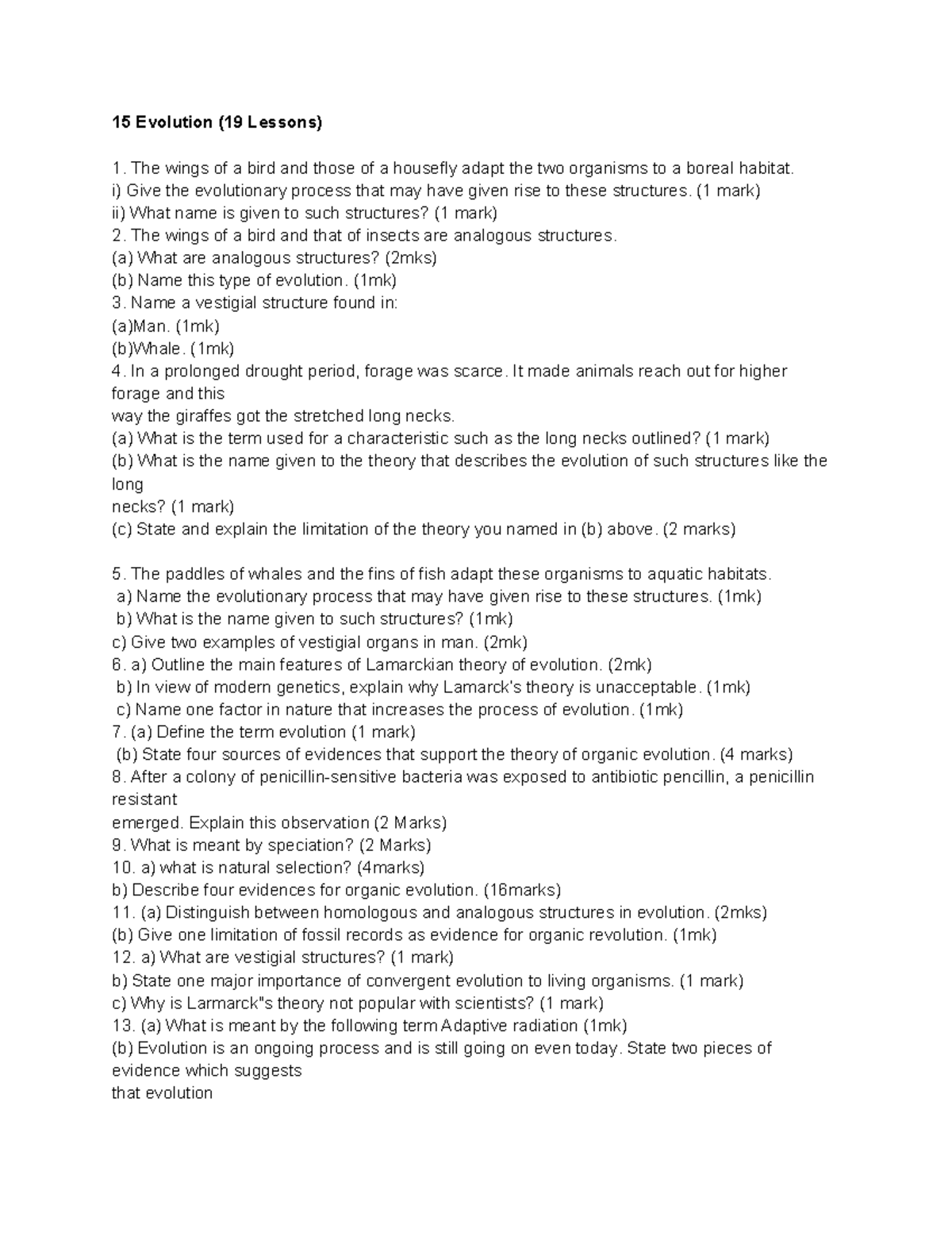 15 Evolution (19 Lessons) - 15 Evolution (19 Lessons) The wings of a ...