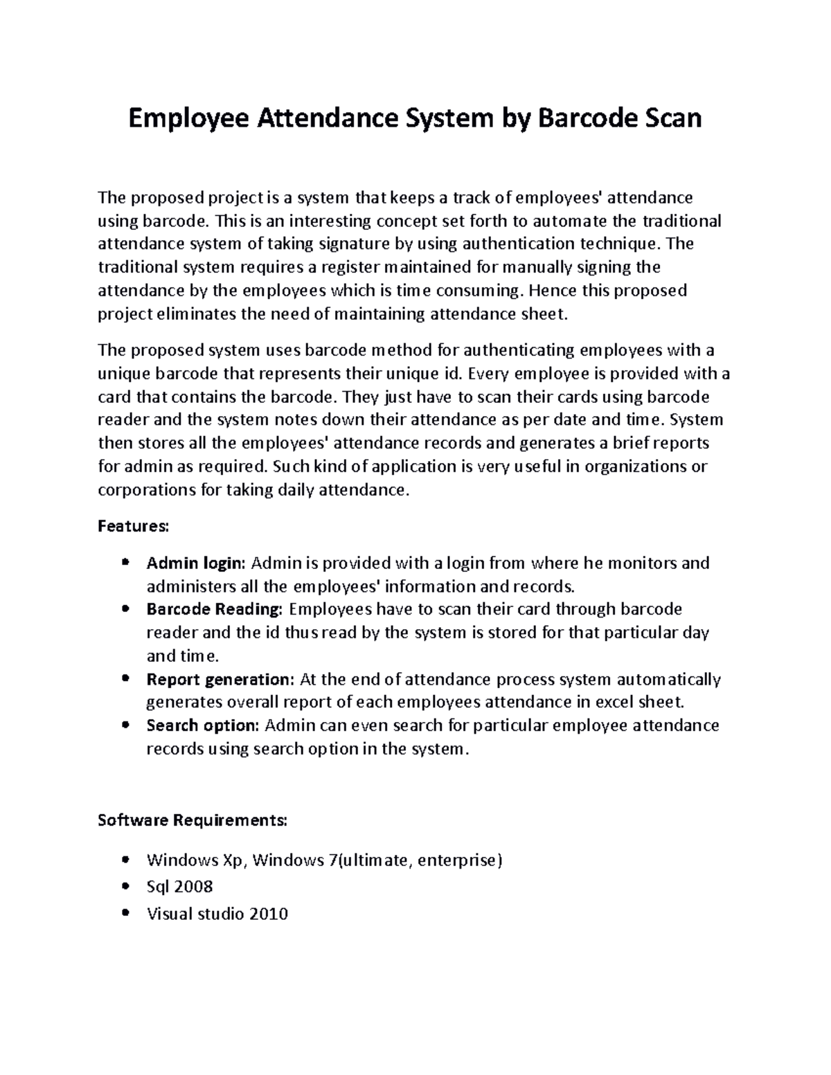 S173 - test - Employee Attendance System by Barcode Scan The proposed ...