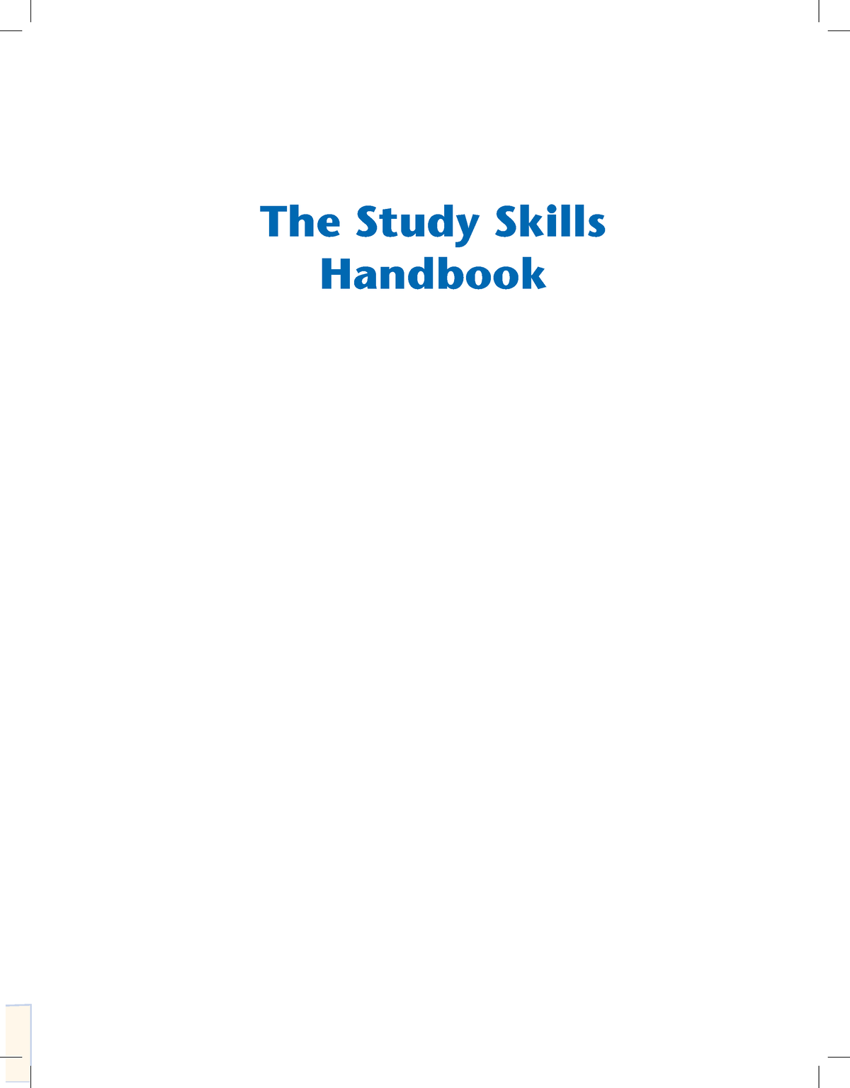 The Study Skills Hand Book 4th Edition - The Study Skills Handbook ...