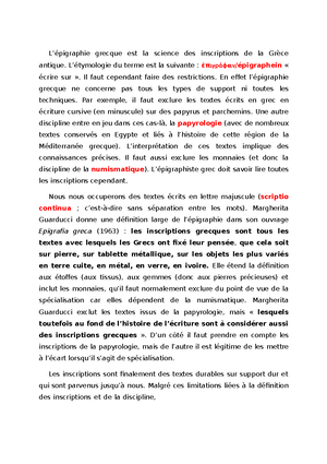 La coupe de Nestor Notes de cours 1 La coupe de Nestor (Pithécusses