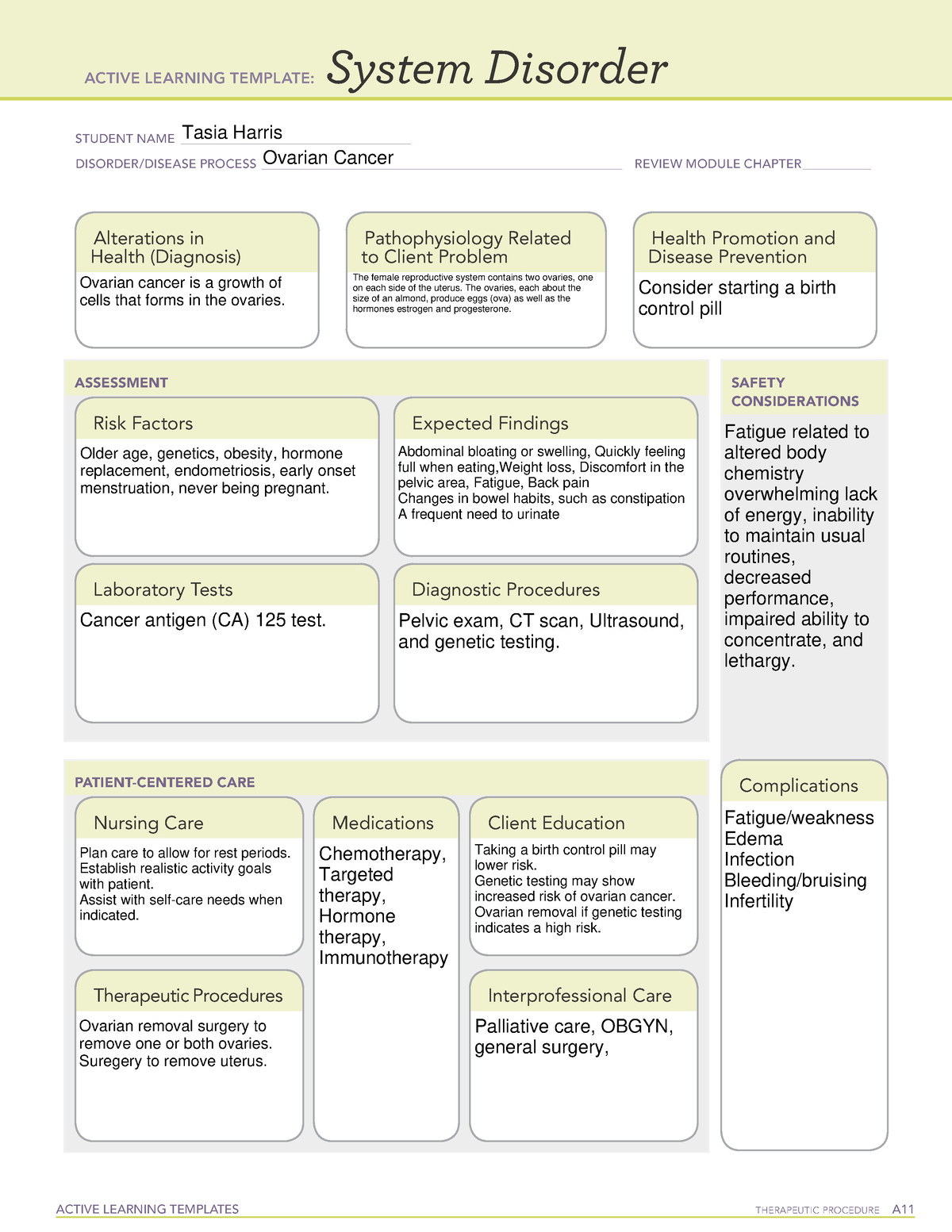 Active Learning Template sys Dis ovarian cancer - ACTIVE LEARNING ...