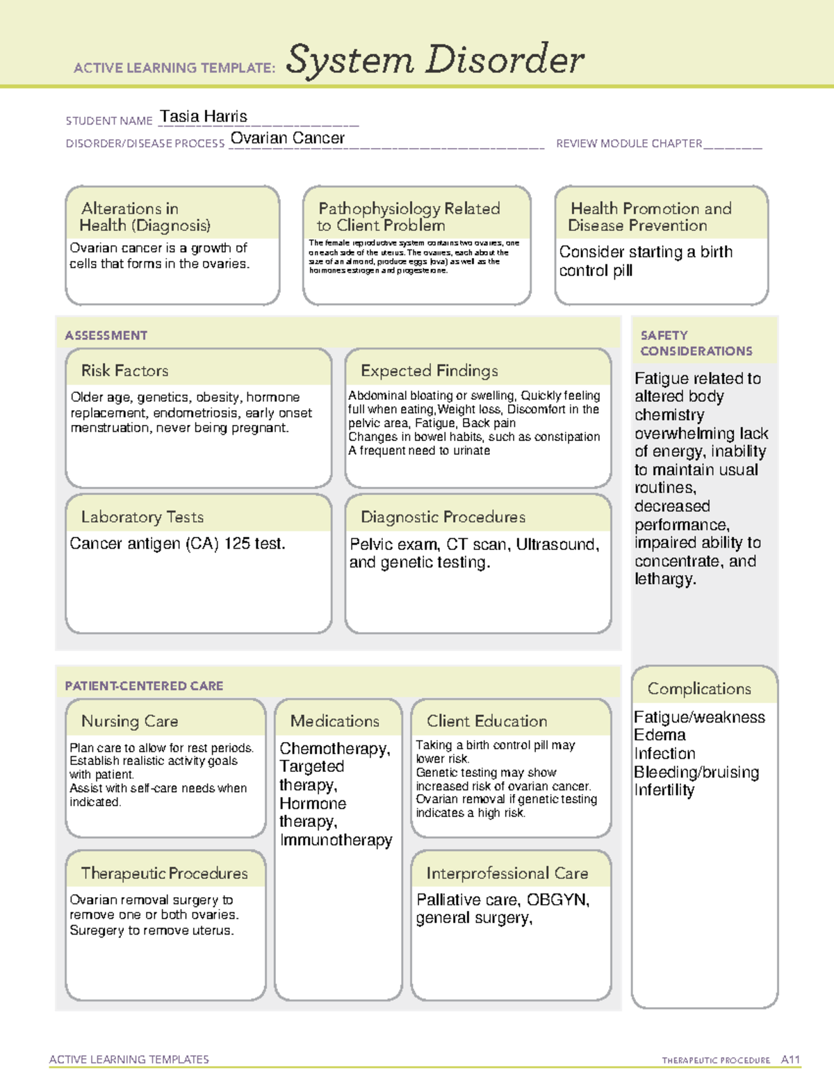 Active Learning Template sys Dis ovarian cancer - ACTIVE LEARNING ...