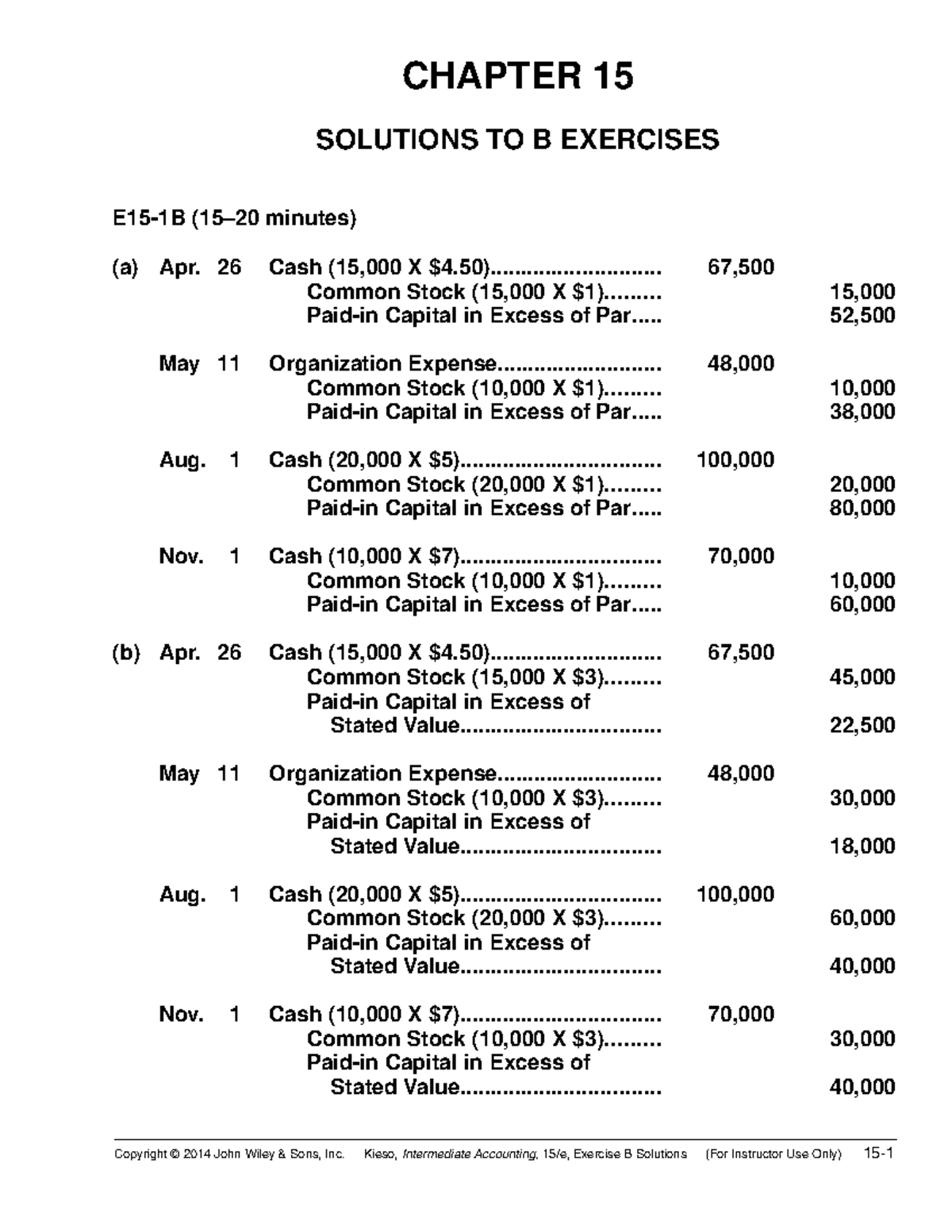 Solution Manual Intermediate Accounting 15th Kiesoch 15 - CHAPTER 15 ...