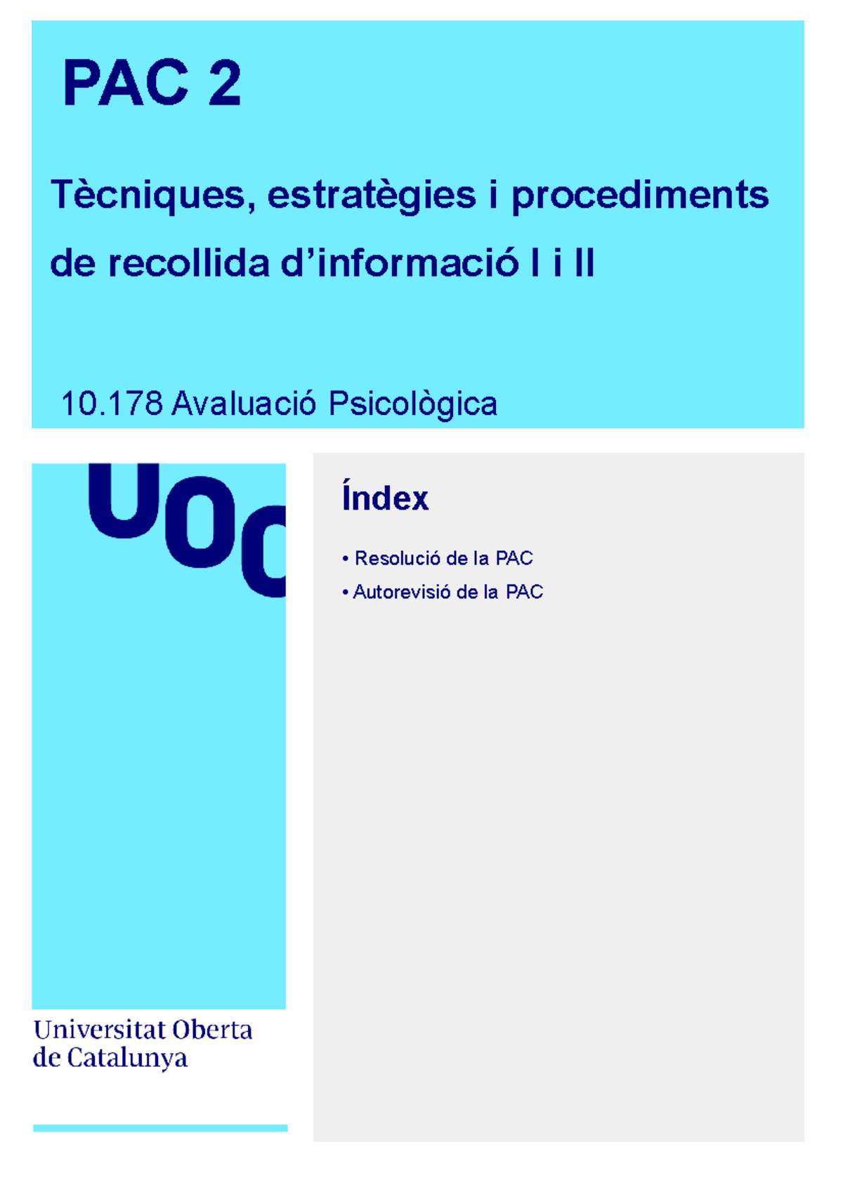 Plantilla Lliurament PAC2 - PAC 2 Tècniques, estratègies i procediments ...