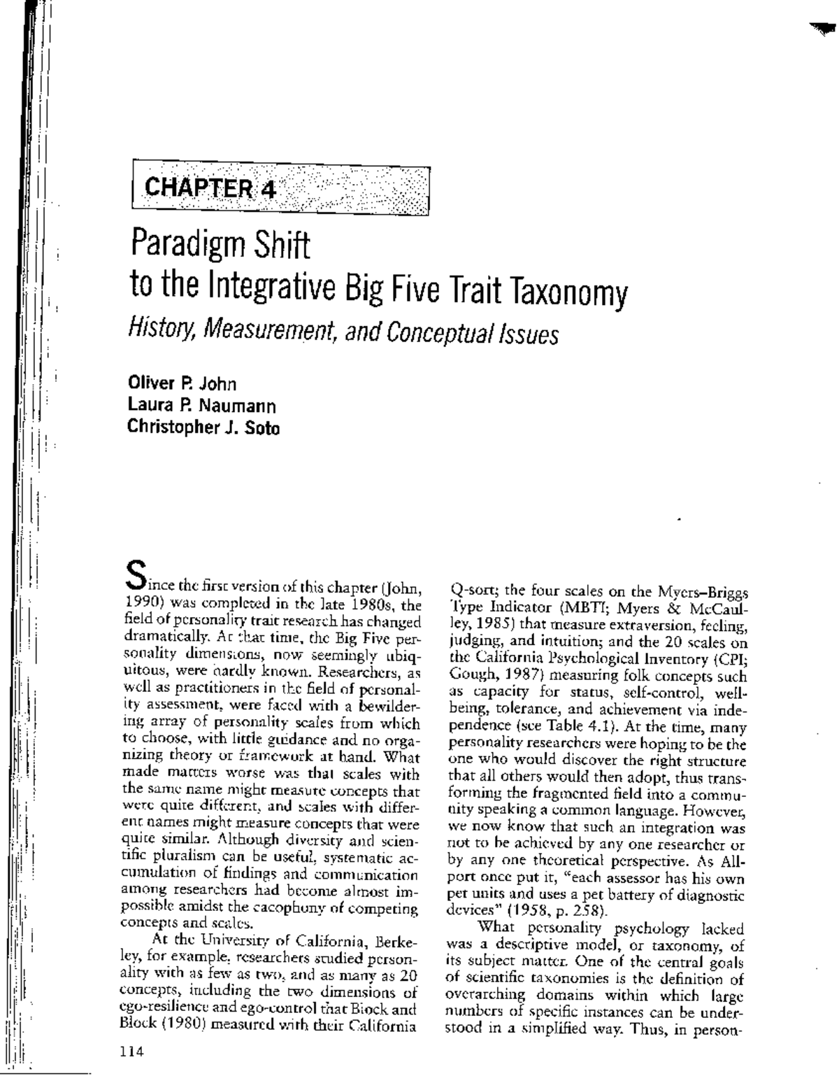 BFI Manual - Lec Notes - BS Psychology - PUP - Studocu