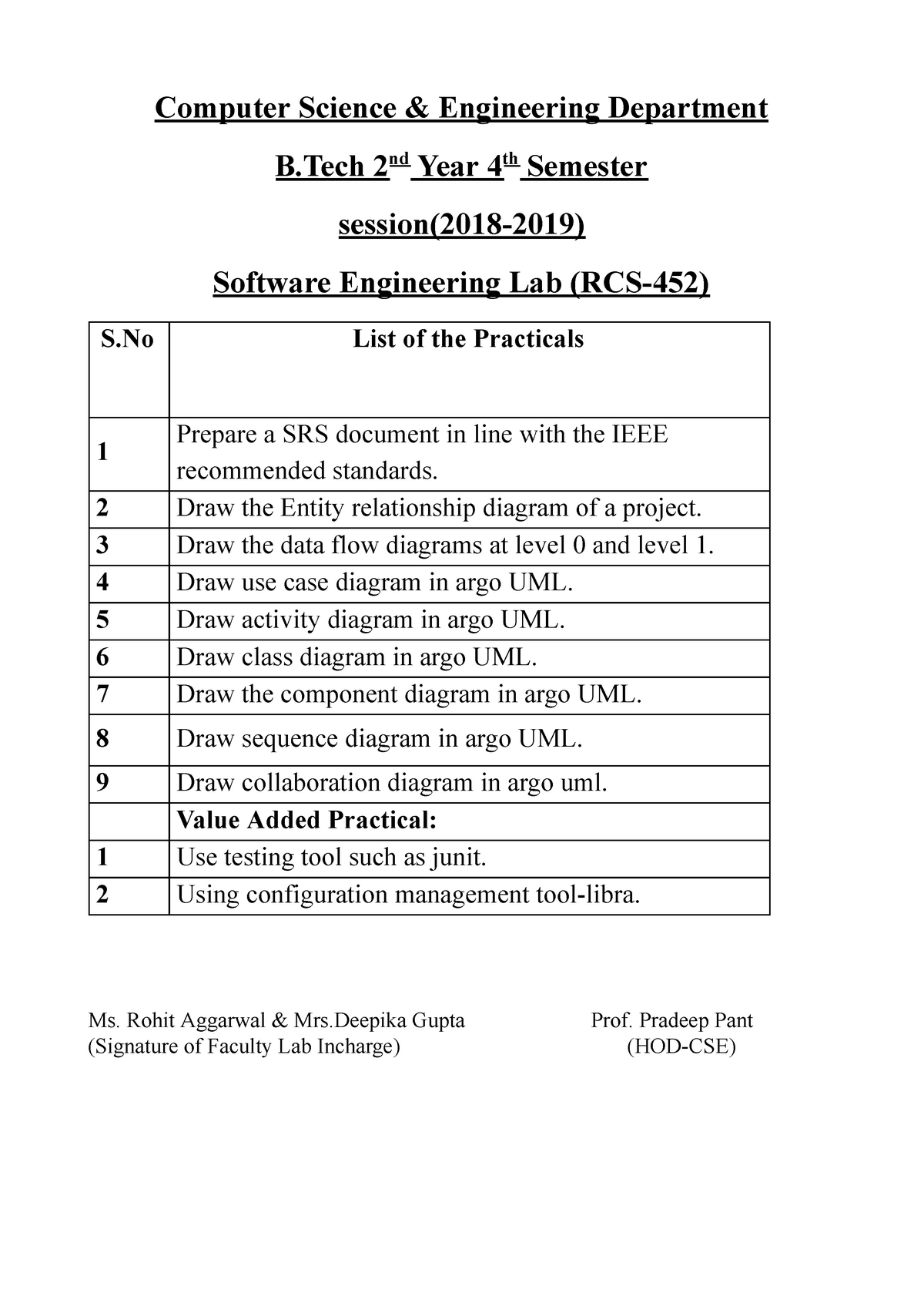 Software Engineering Lab Manual - Computer Science & Engineering ...