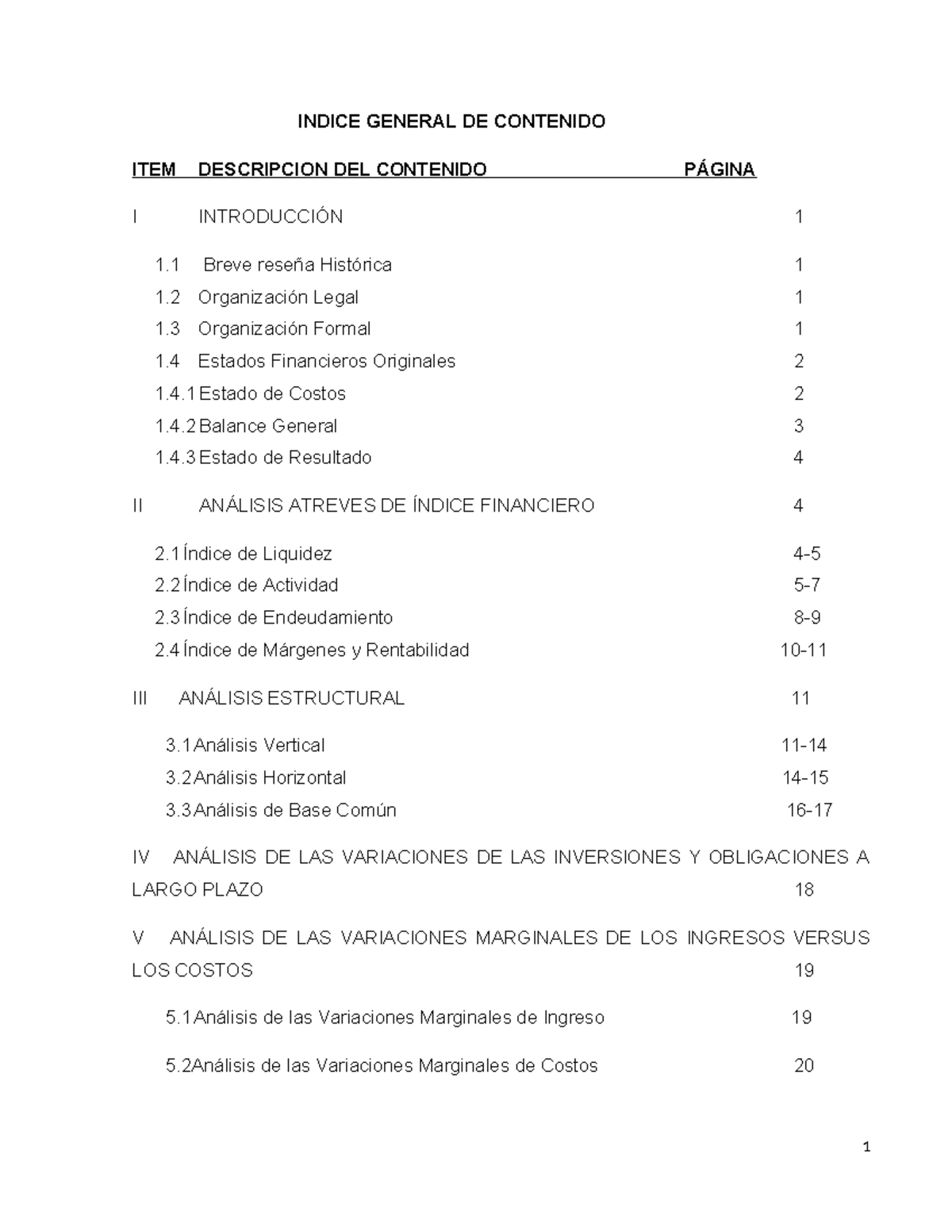 2. Indice - interpretacion de estados financieros - INDICE GENERAL DE ...