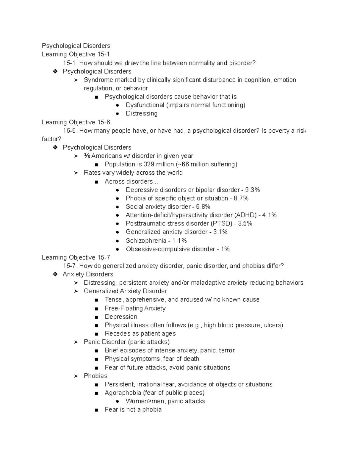 Chapter 15 - Hemenover is instructor - Psychological Disorders Learning ...