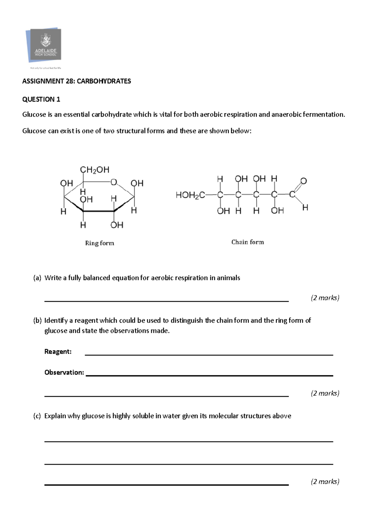 conclusion for carbohydrates assignment