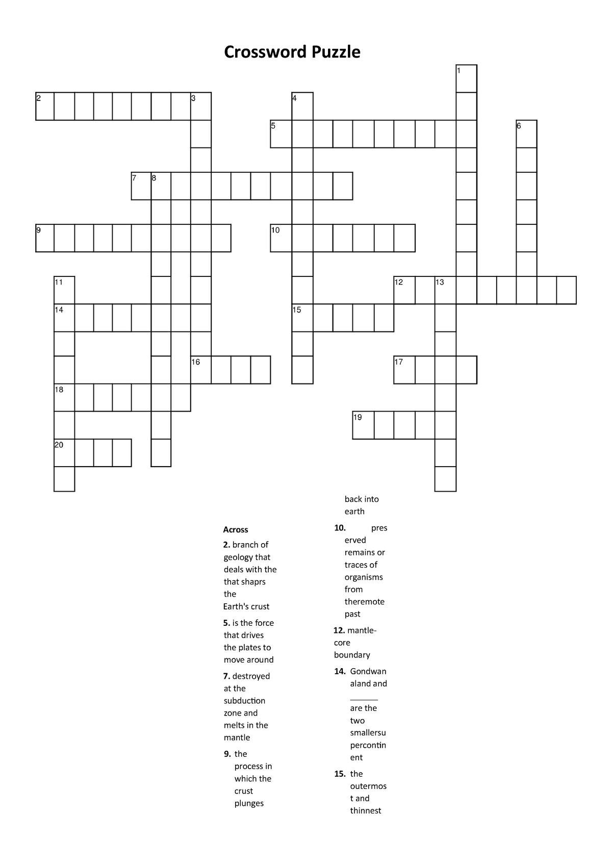 Crossword True or False 1 Income form business is a passive income 2