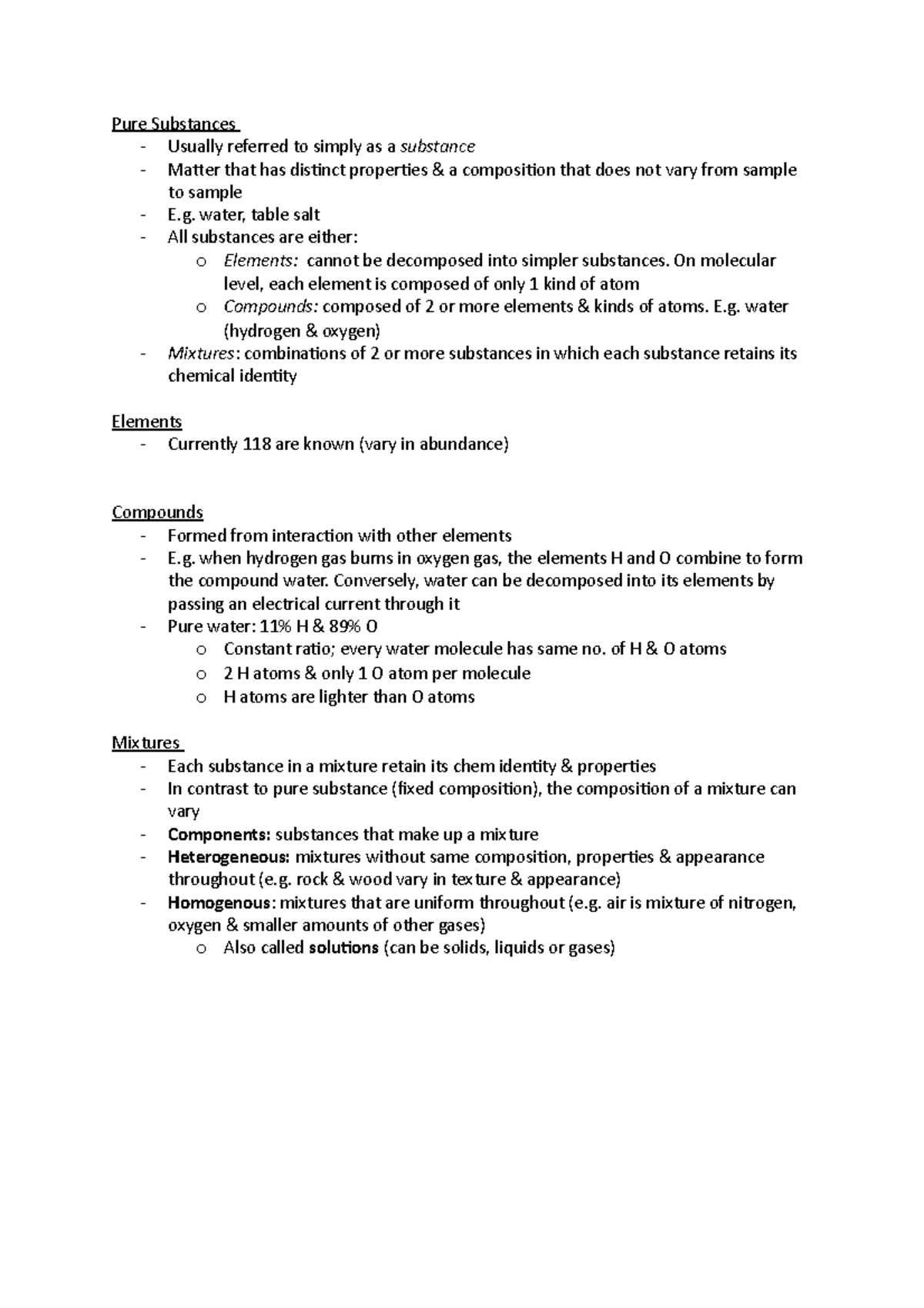 Pure substances, elements and compounds - Pure Substances - Usually ...