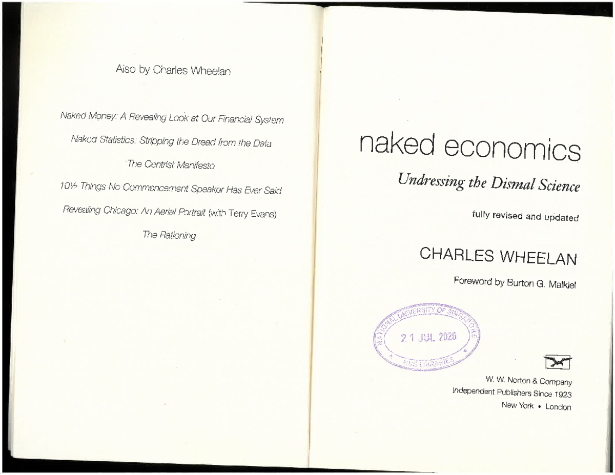 Wheelan, c. (2019 ). naked economics (scanned, chapter 2) GET1023