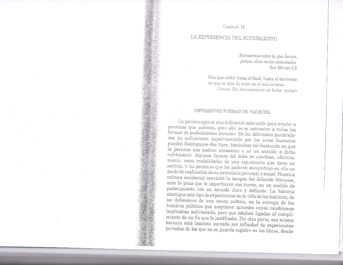 La experiencia del sufrimiento- Fernandez-Alvarez (1996) - Fundamentos