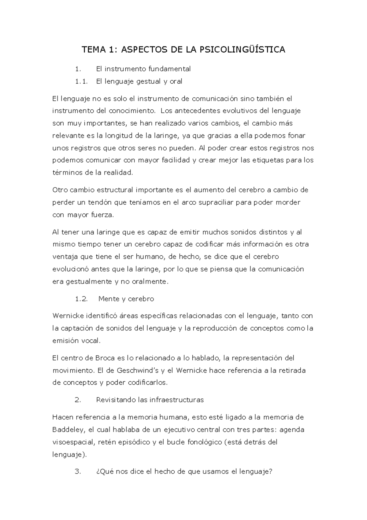 Psicología Del Pensamiento Y Del Lenguaje Tema 1 Aspectos De La