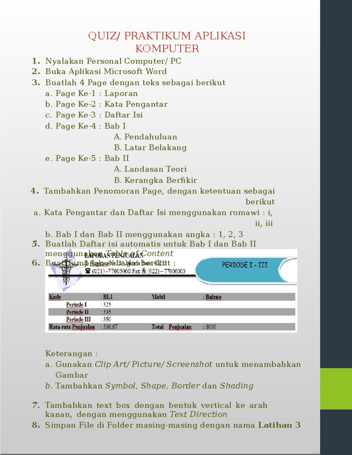 Tugas 3 - QUIZ/ PRAKTIKUM APLIKASI KOMPUTER Nyalakan Personal Computer ...