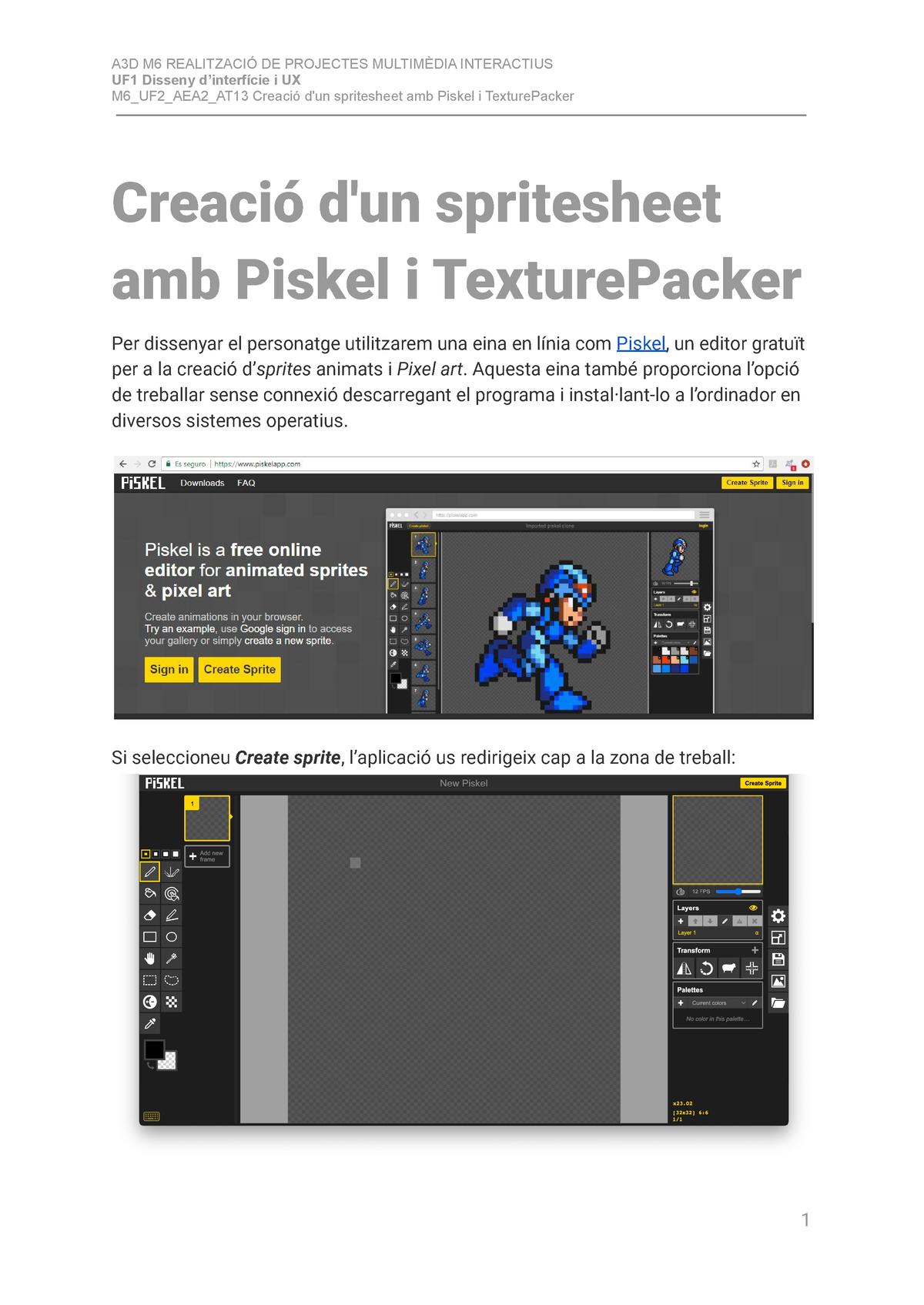 M6 UF2 AEA2 AT13 Creació D'un Spritesheet Amb Piskel I Texture Packer ...