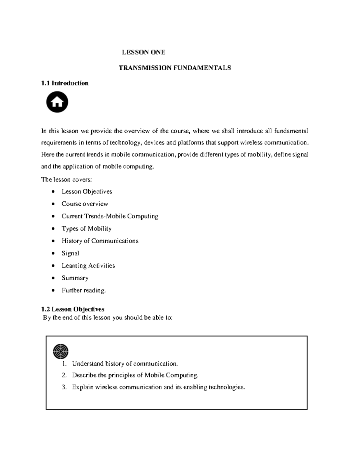 Lesson 1 Transmission Fundamentals - LESSON ONE TRANSMISSION ...