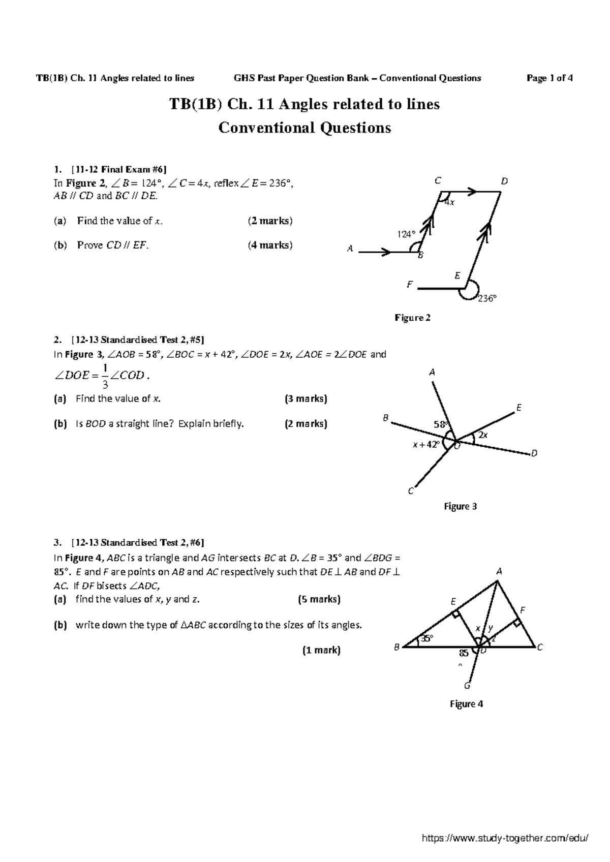 GoodHopeSchool 11161BCh TB(1B) Ch. 11 Angles related to lines