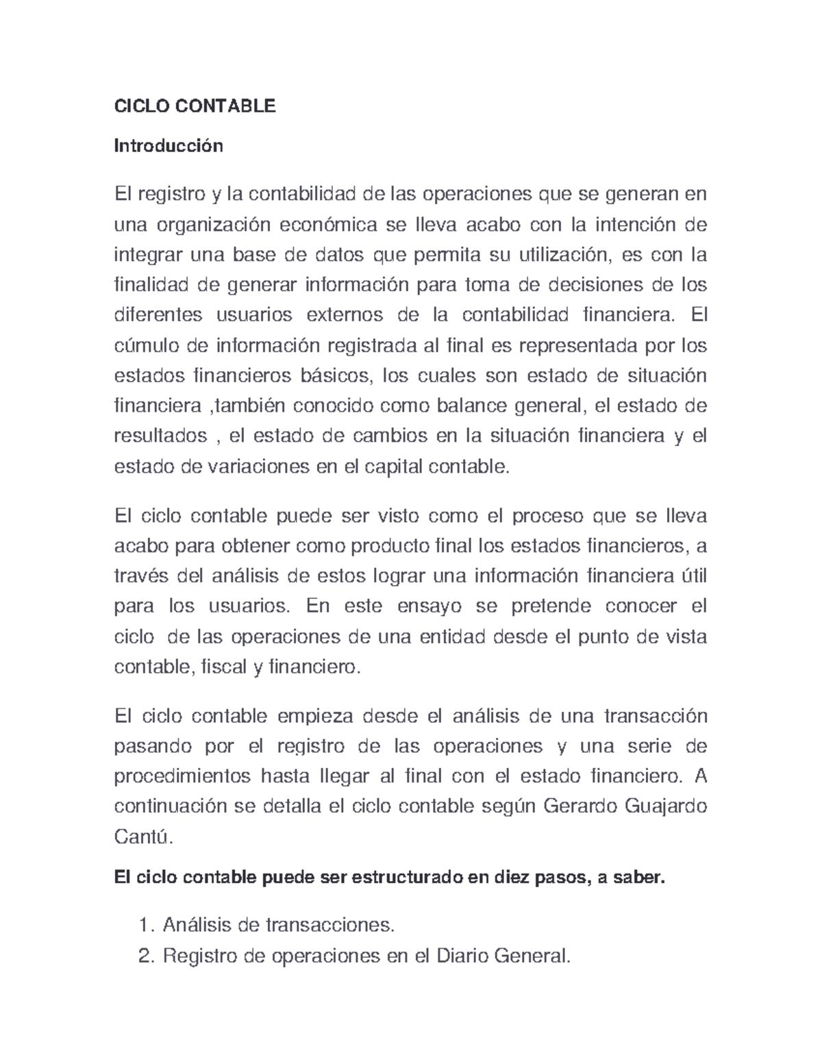 Ciclo Contable - Resumen Contabilidad y finanzas publicas - CICLO ...