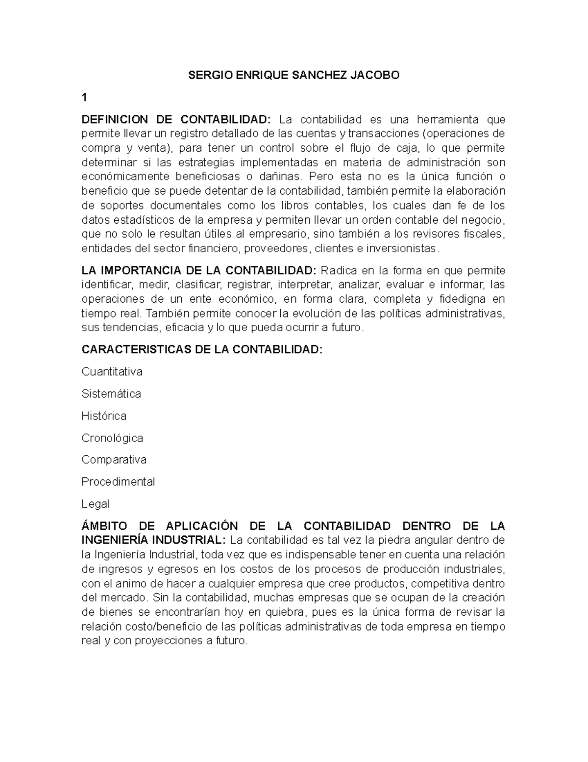 Definicion DE Contabilidad