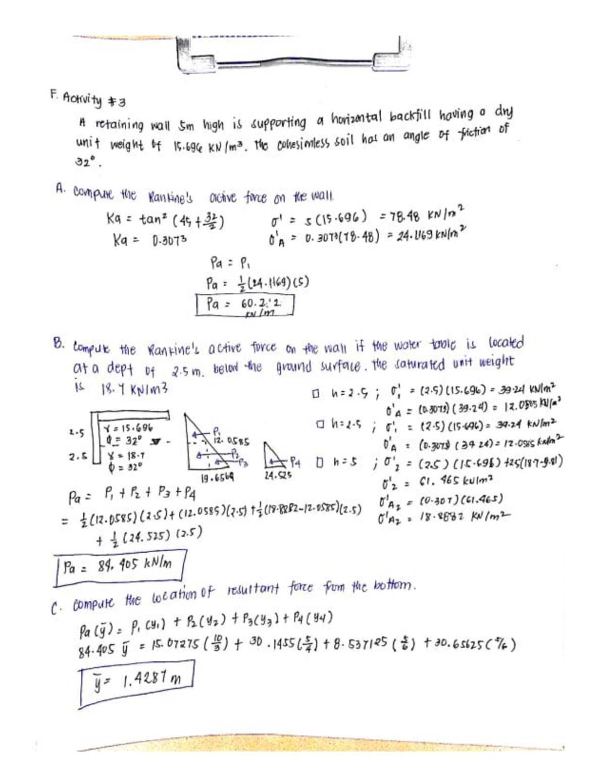 F Act3 - SOIL MECHANICS ACTIVITY - Civil Engineering - Studocu