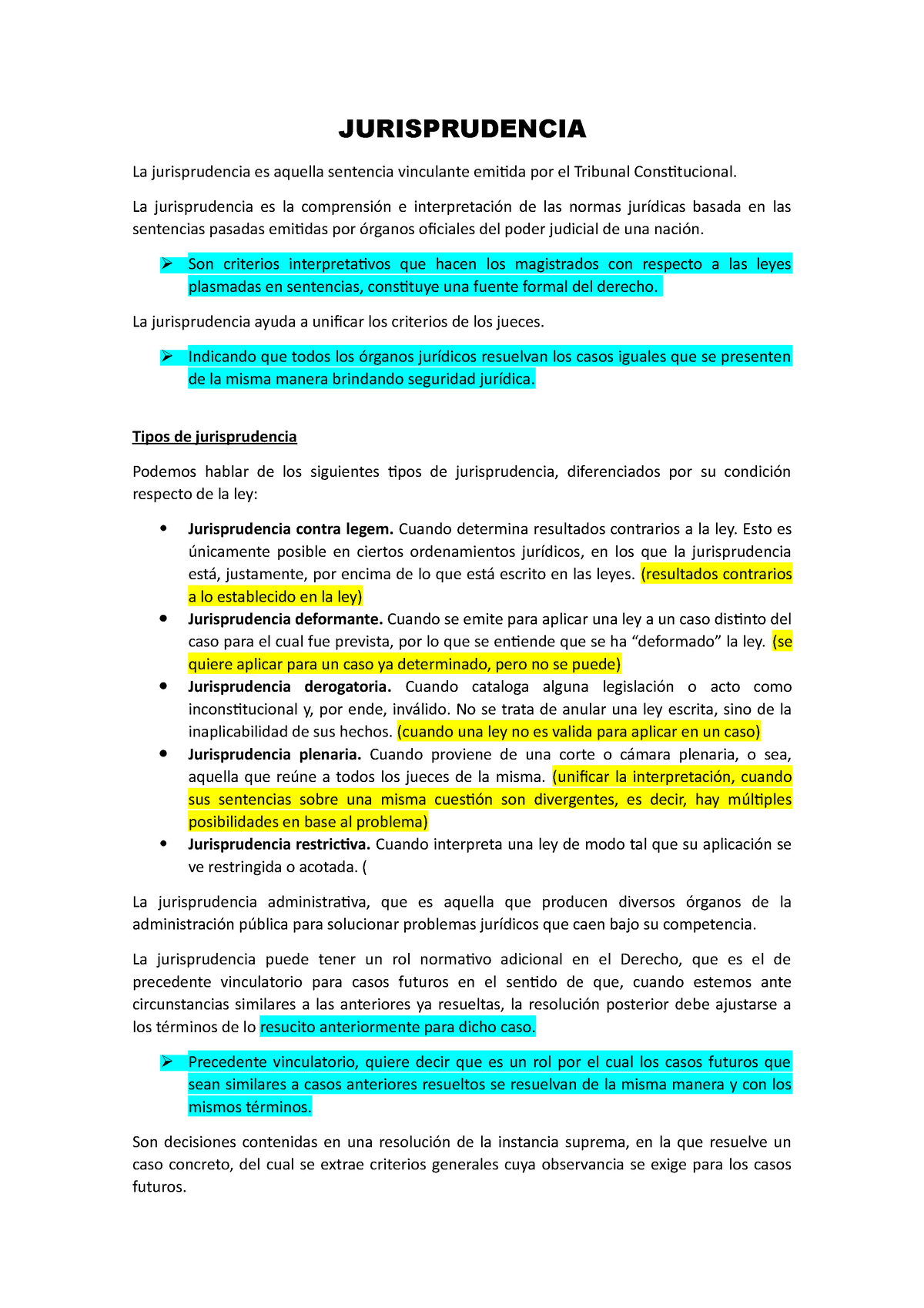 Jurisprudencia - La Jurisprudencia Es La Comprensión E Interpretación ...