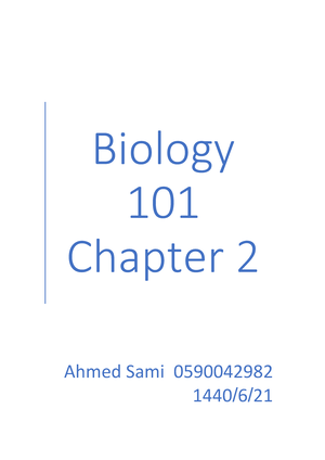 أسئلة شابتر1 - Test bank - [اسم الشركة] Biology 101 Chapter 1 [العنوان ...