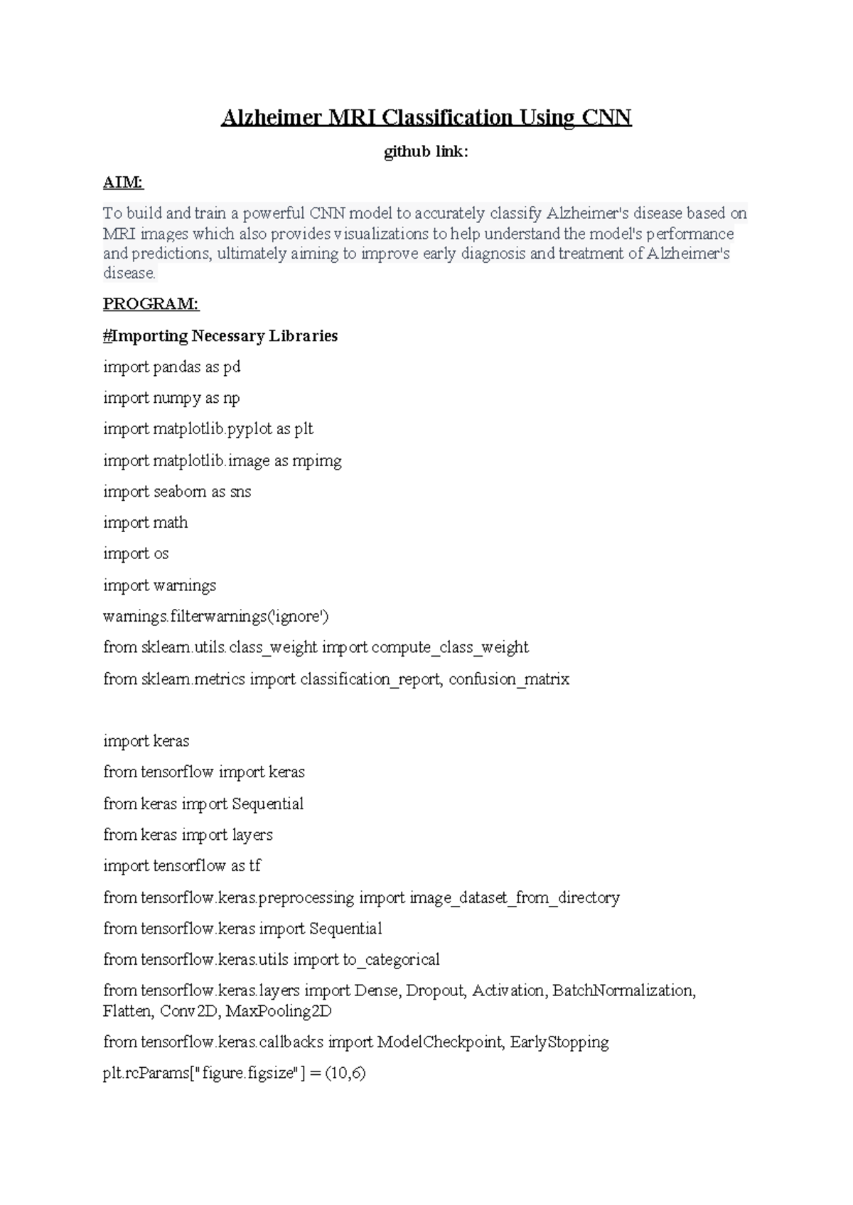 Project on Healthcare Analytics - Alzheimer MRI Classification Using ...