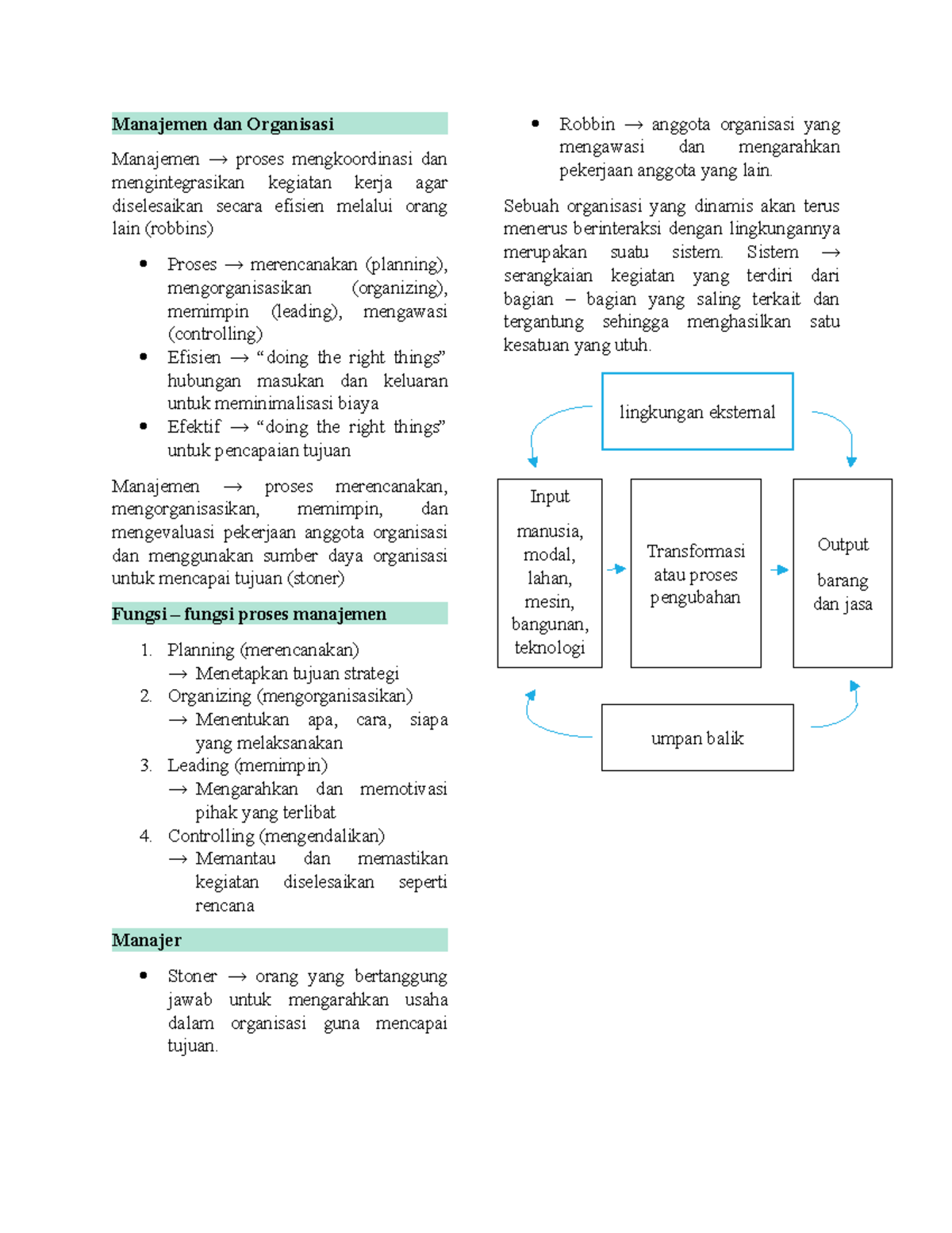 PB01 Manajemen DAN Organisasi Manajemen dan Organisasi Manajemen →