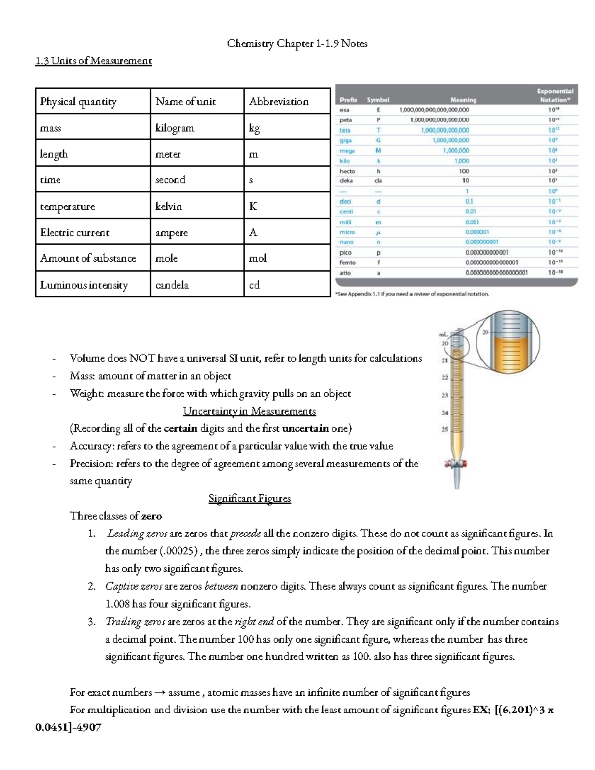 Chemistry Chapter 1-1 - Chem Unit 1 Notes - Chemistry Chapter 1-1 Notes ...