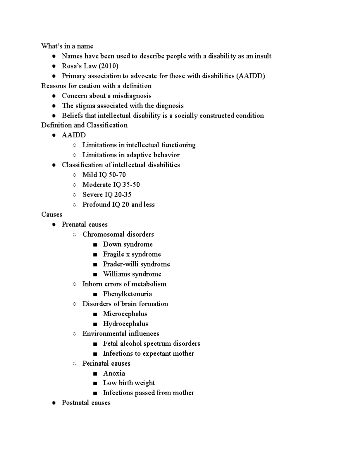 Chapter 5 Notes Intellectual and Developmental Disabilities - What’s in ...