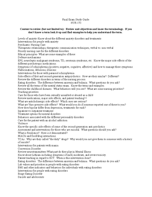 Neurocognitive disorder worksheet for students - Learning Activity 13 ...