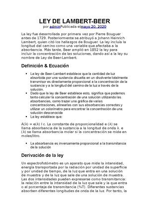 Desviaciones de la ley discount de lambert beer pdf