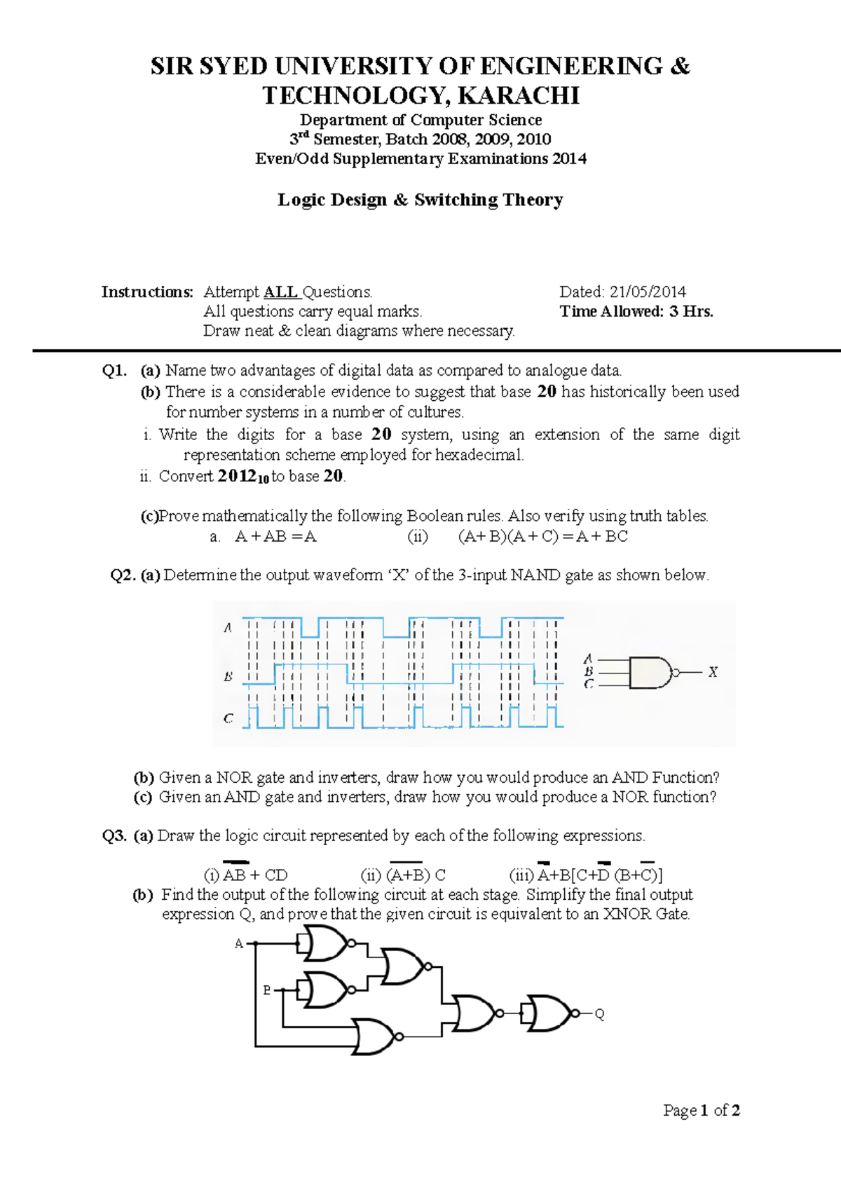 LDST Supplementary 2014 - SIR SYED UNIVERSITY OF ENGINEERING ...