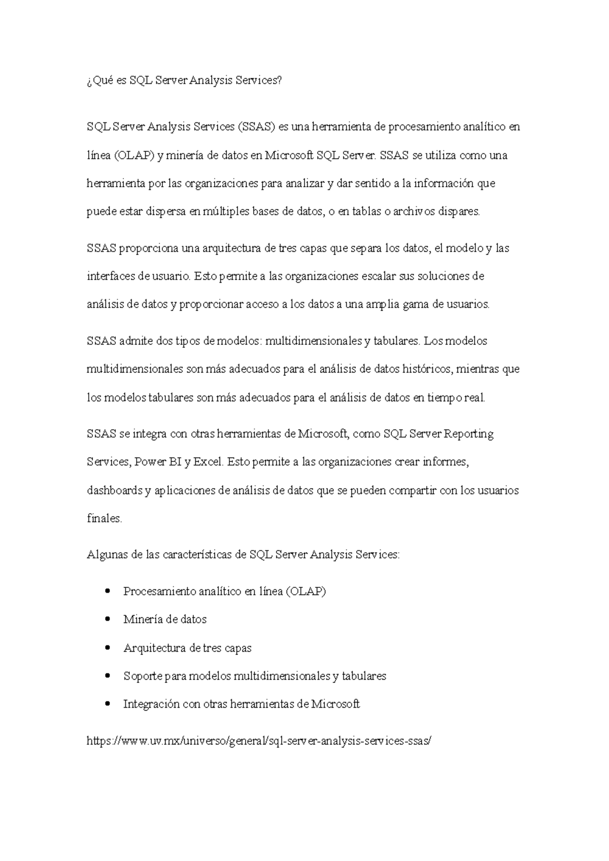 Qué es SQL Server Analysis Services - SSAS se utiliza como una ...