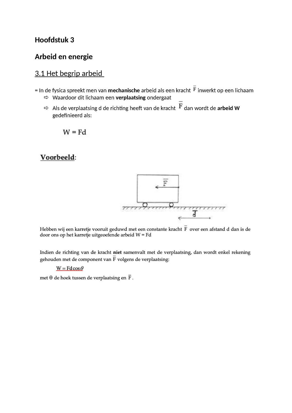 Fysica Hoofdsuk 3 Samenvatting - Hoofdstuk 3 Arbeid En Energie 3 Het ...