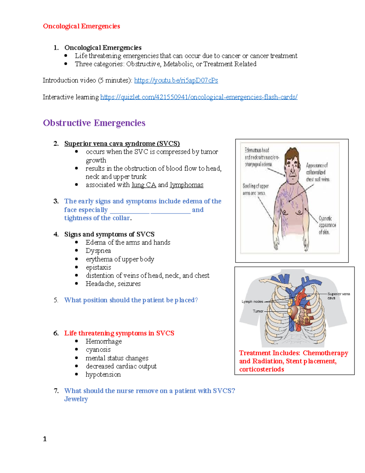 Oncological Emergencies Student(1)(1)-2 - 1. Oncological Emergencies ...