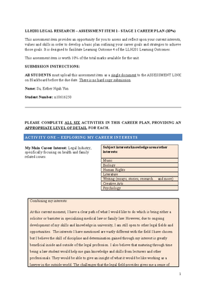 Assessment Item 2 - Research Task - LLH201 Legal Research – Semester 2 ...