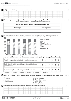 Test - Rozdzia 2. Ludnosc I Osadnictwo Test Z Widoczna Punktacja ...