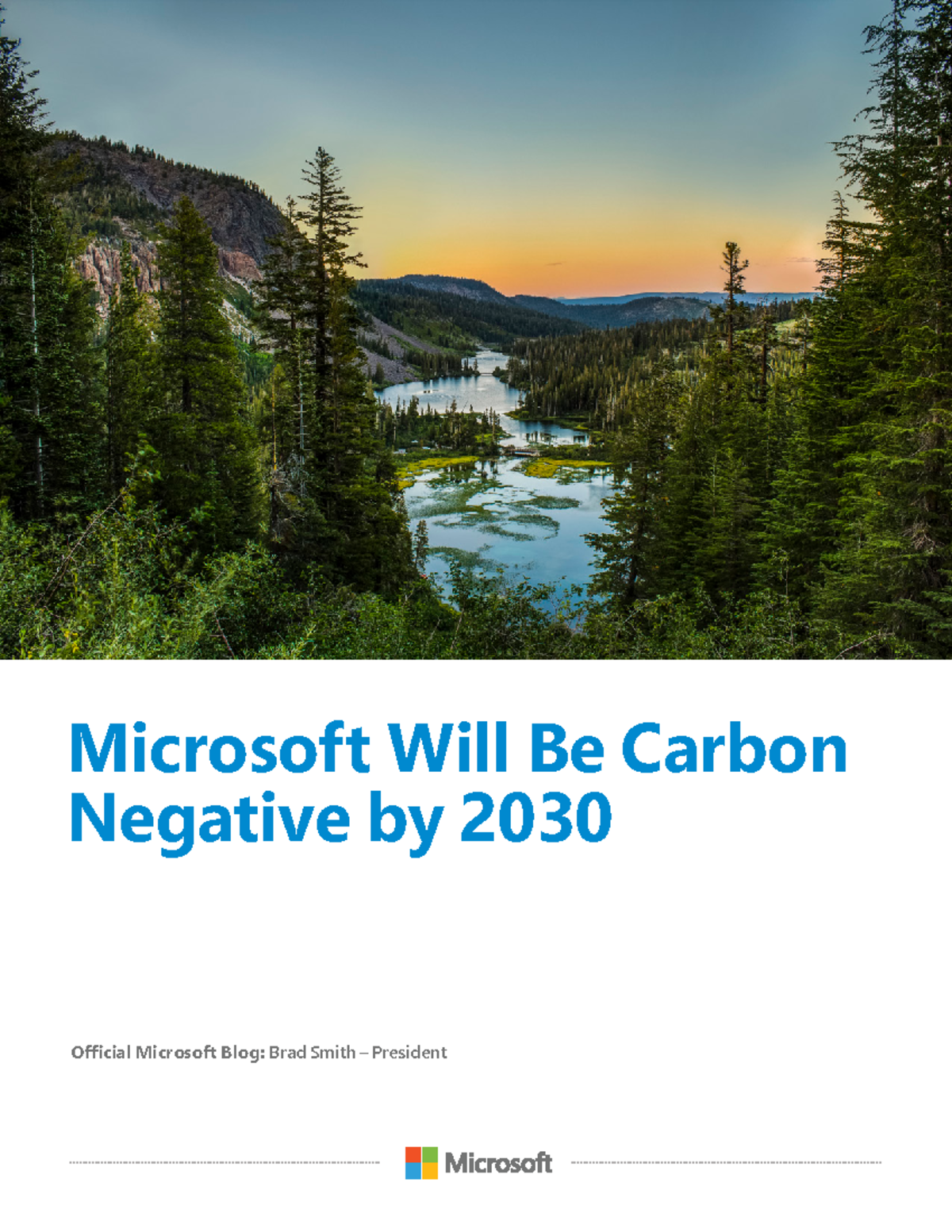 Microsoft Carbon Blog Jan16 2020 - Microsoft Will Be Carbon Negative By ...