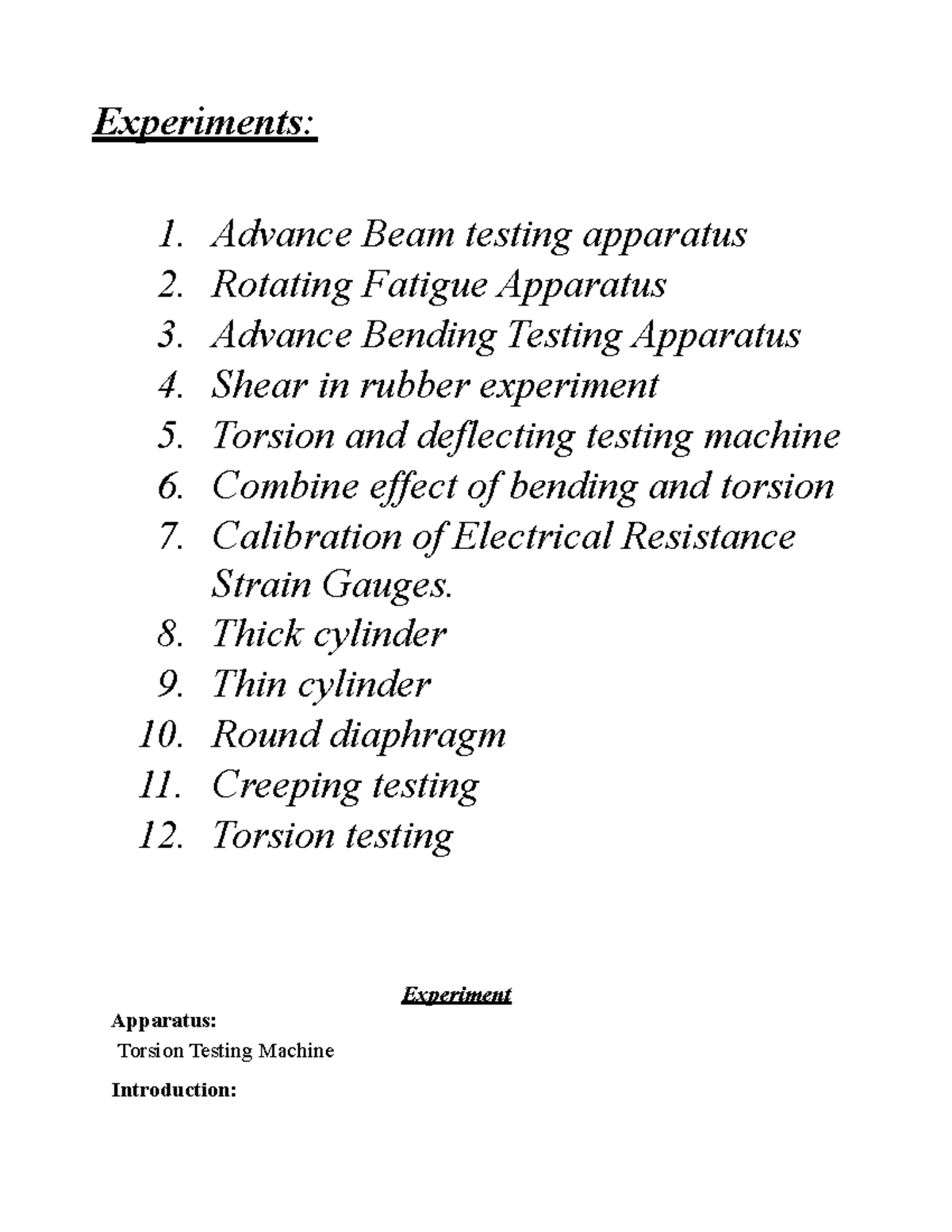 Remaining - just download - Experiments: 1. Advance Beam testing ...