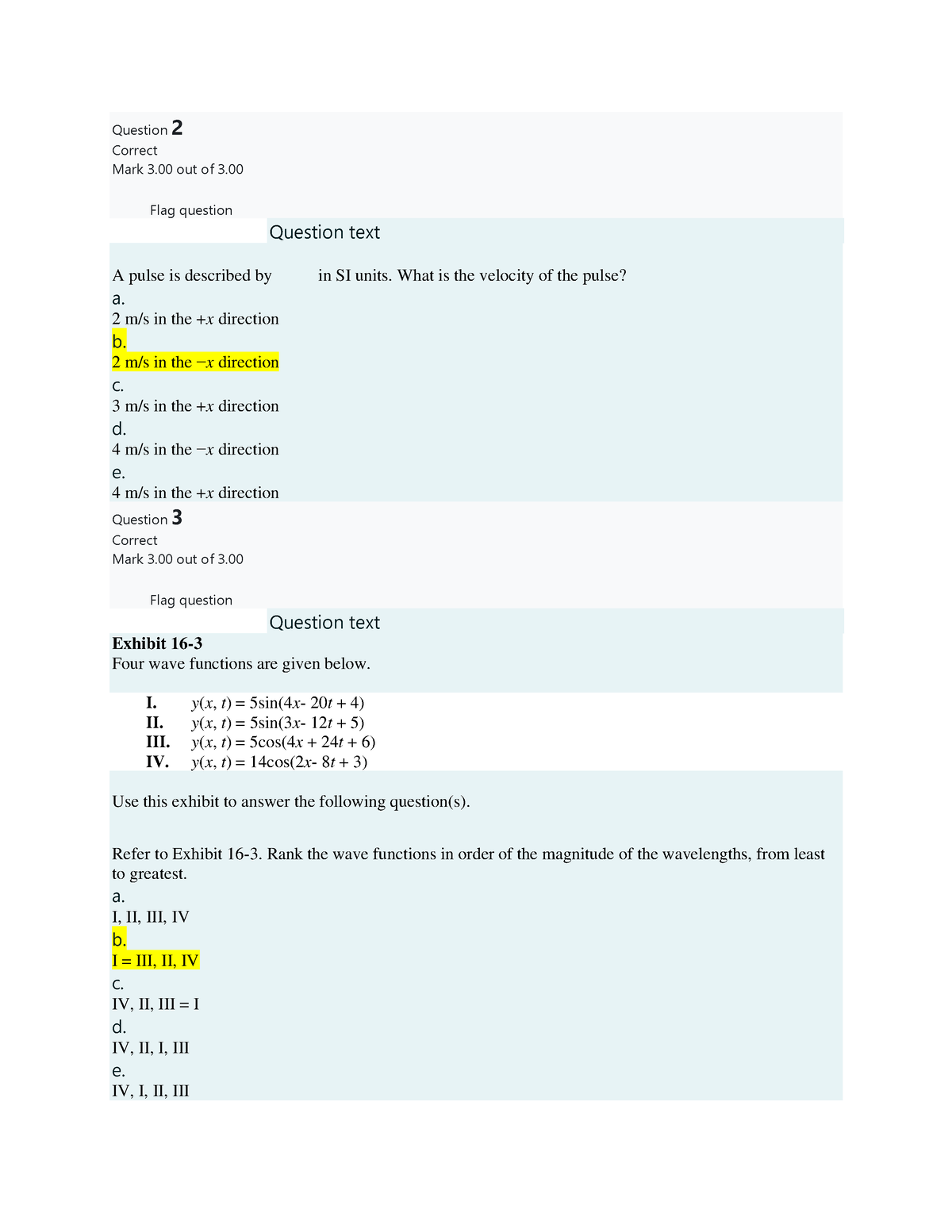 Quiz 12 - Quiz 12 based on week 12 teaching - Question 2 Correct Mark 3 ...