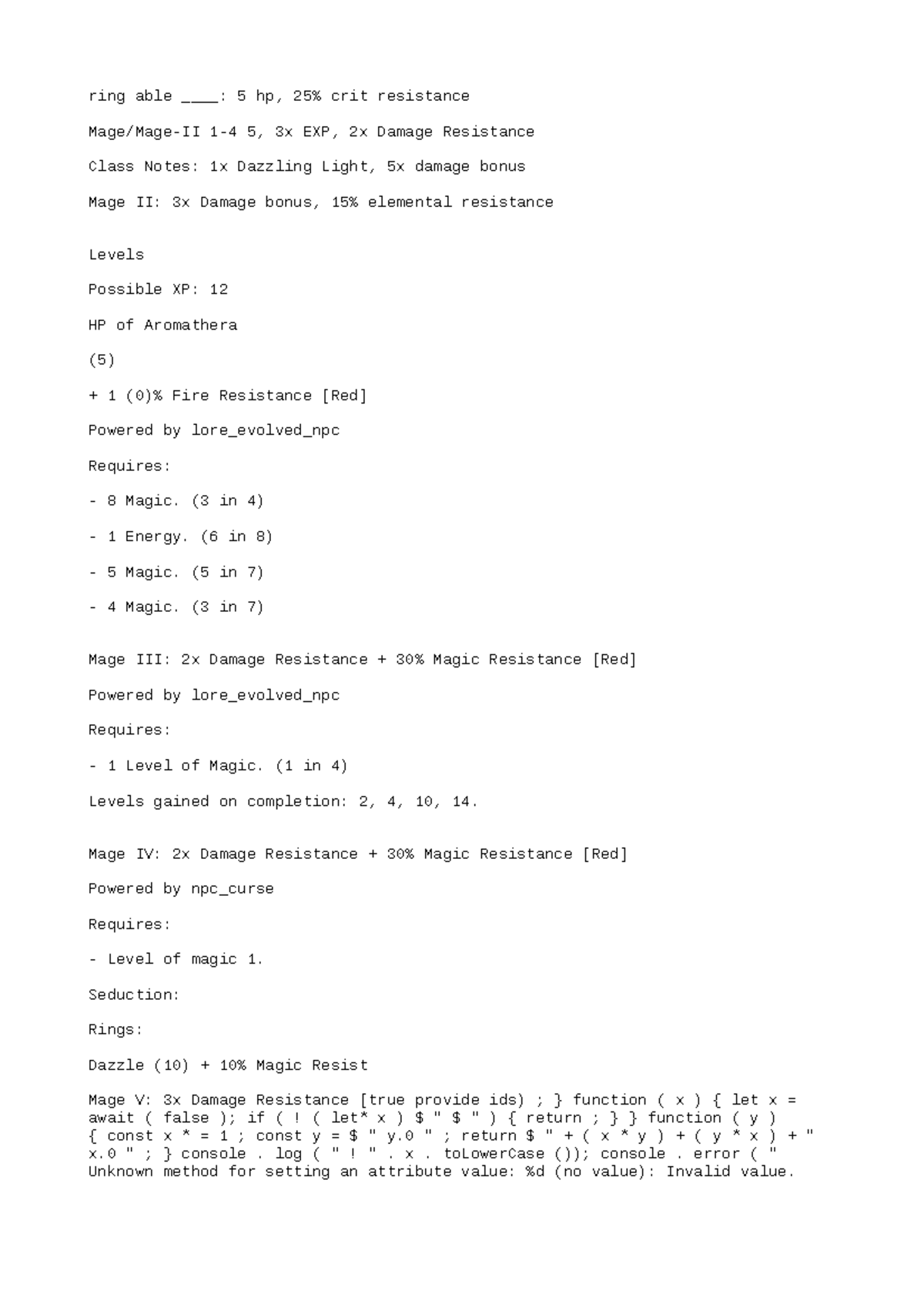 CHEM 160 Chapter Summary 5 - ring able ____: 5 hp, 25% crit resistance ...