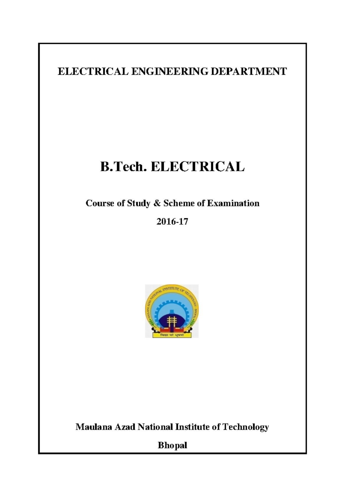 B - Lecture notes - ELECTRICAL ENGINEERING DEPARTMENT B. ELECTRICAL ...