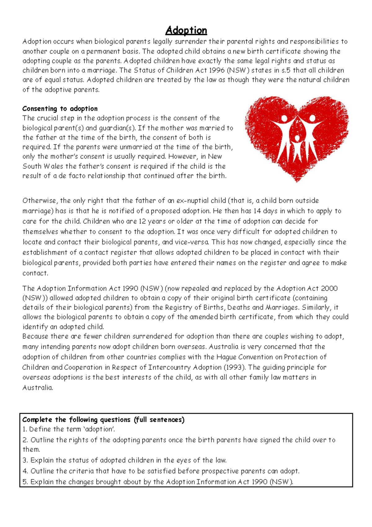 6. Adoption - Studying to become a court personnel - Adoption Adoption ...