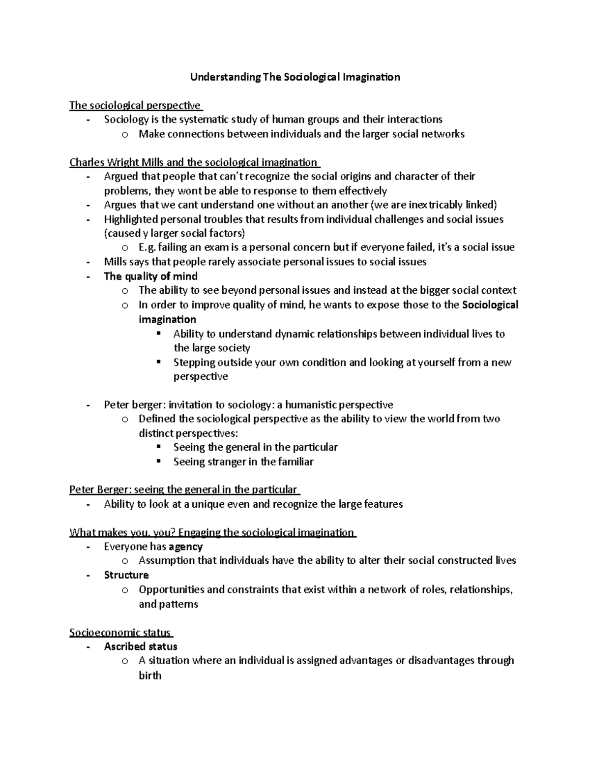 Sociol Textbook Chapter 1 - Understanding The Sociological Imagination ...