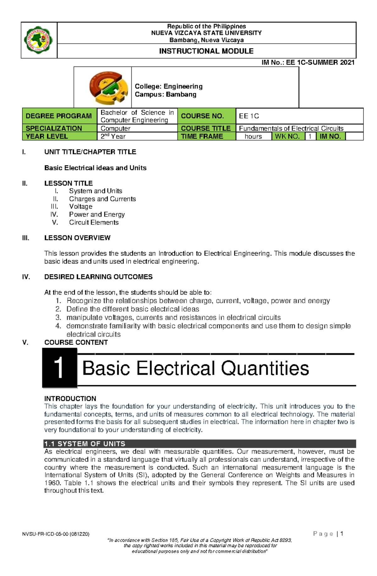 BEE-Module-1 Final - notes - NUEVA VIZCAYA STATE UNIVERSITY Bambang ...